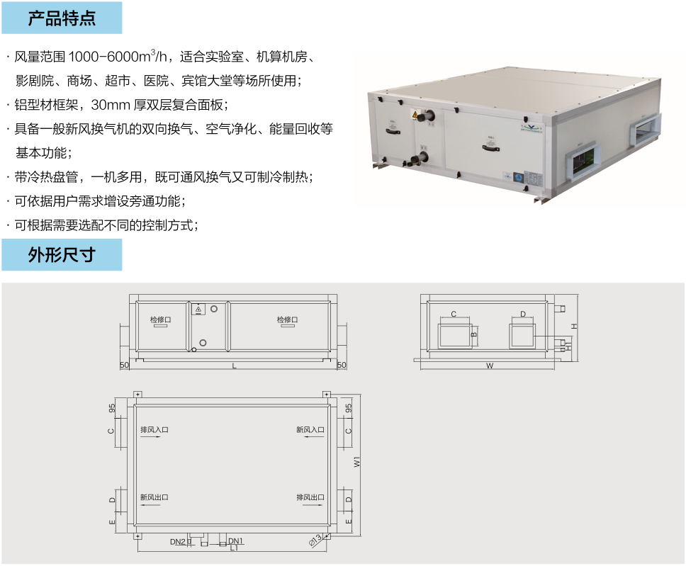 商用吊頂新風換氣機系列（三）(圖1)