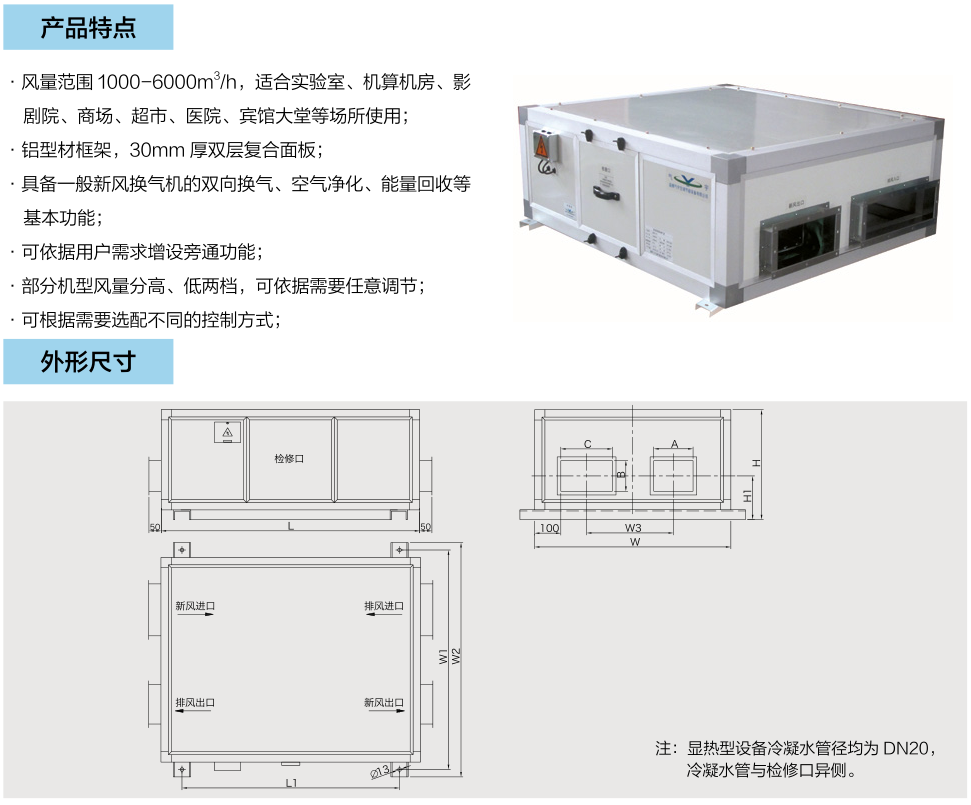 商用吊頂新風換氣機系列（二）(圖1)
